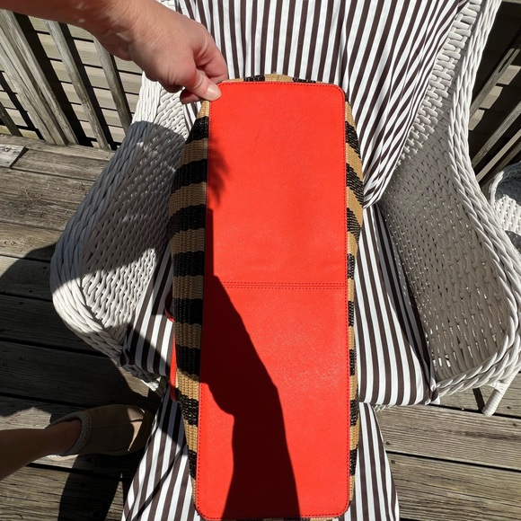 Henri Bendel Striped Raffia Tote Bag, NWOT - Picture 6 of 11